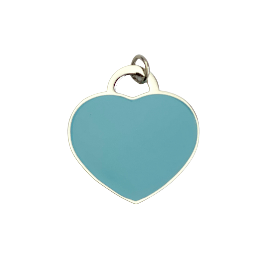 Audrey Cat ID Tag - Silver/Aqua