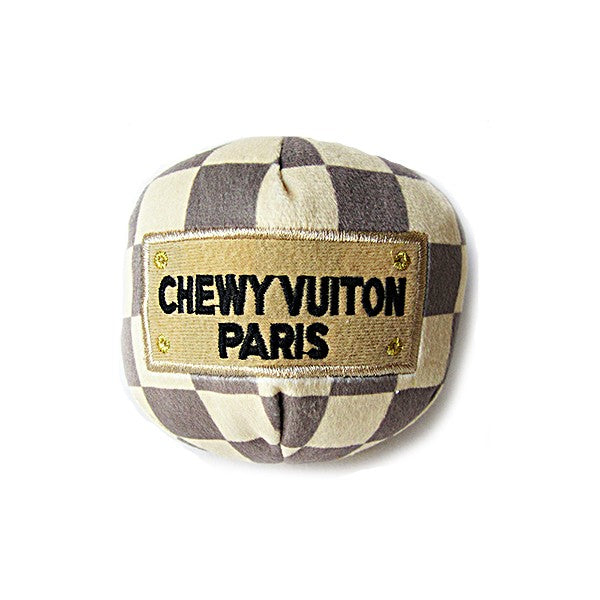 Checker Chewy Vuiton Ball Dog Toy - Coco & Pud