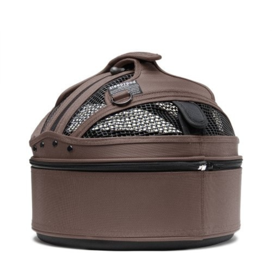 Coco & Pud Sleepypod back view - Dark Chocolate