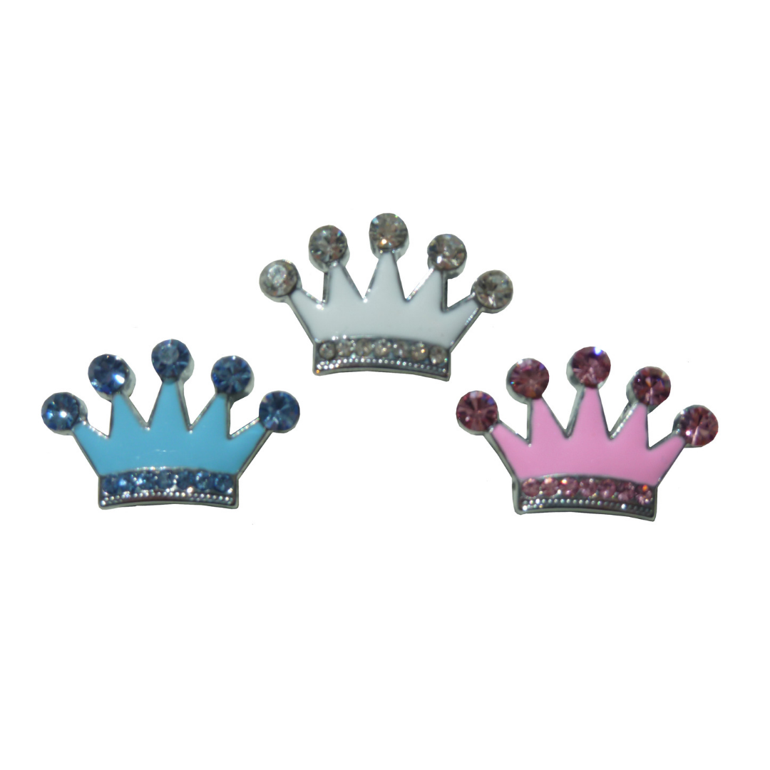Crown Crystal Slide Charm - Light Blue - Coco & Pud