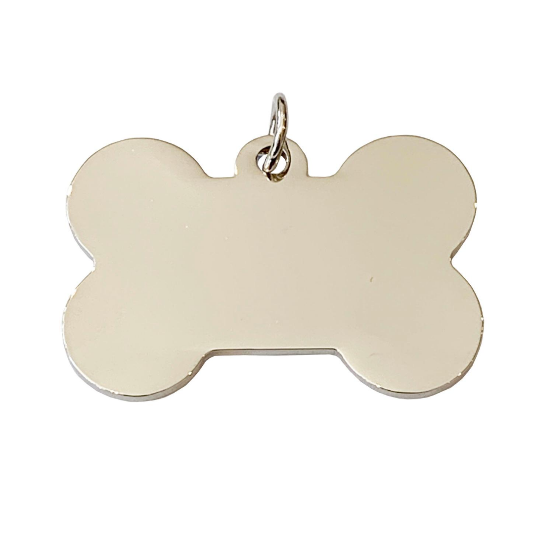 Coco & Pud Bone Dog ID Tag Silver