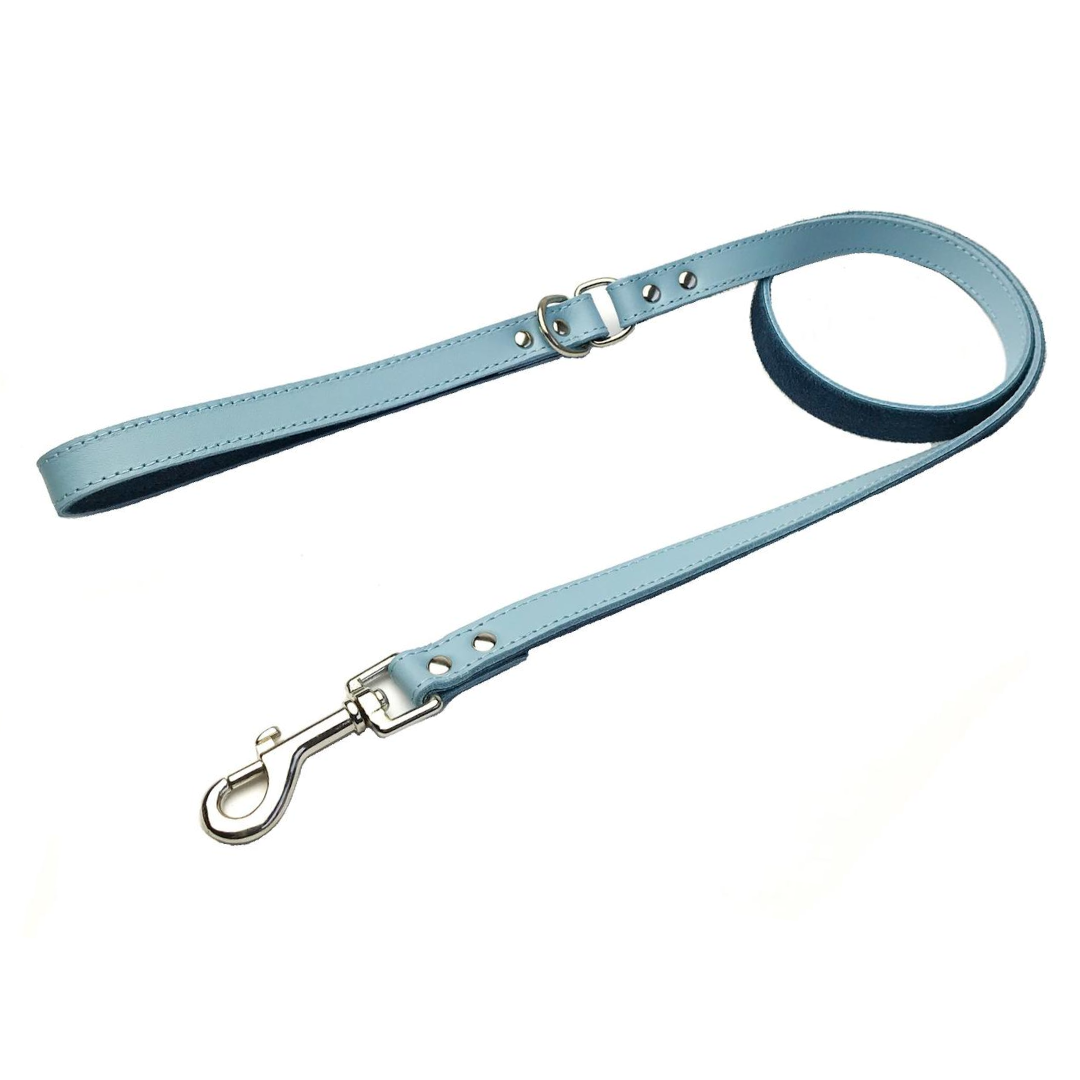 DOGUE Plain Jane Leather Dog Lead - Blue