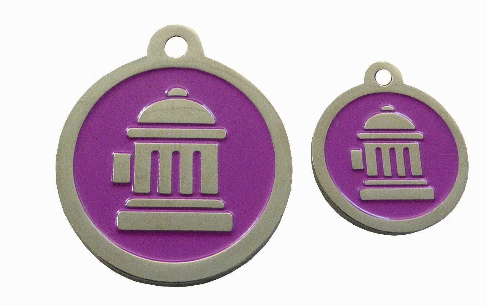 Fire Hydrant ID Tag - Purple & Silver - Coco & Pud