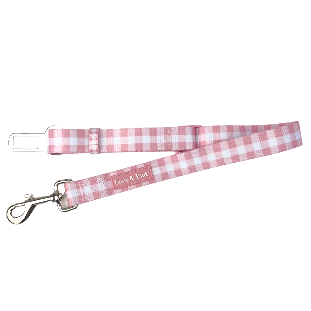 Coco & Pud Gingham Rose Car Seat Belt Restraint