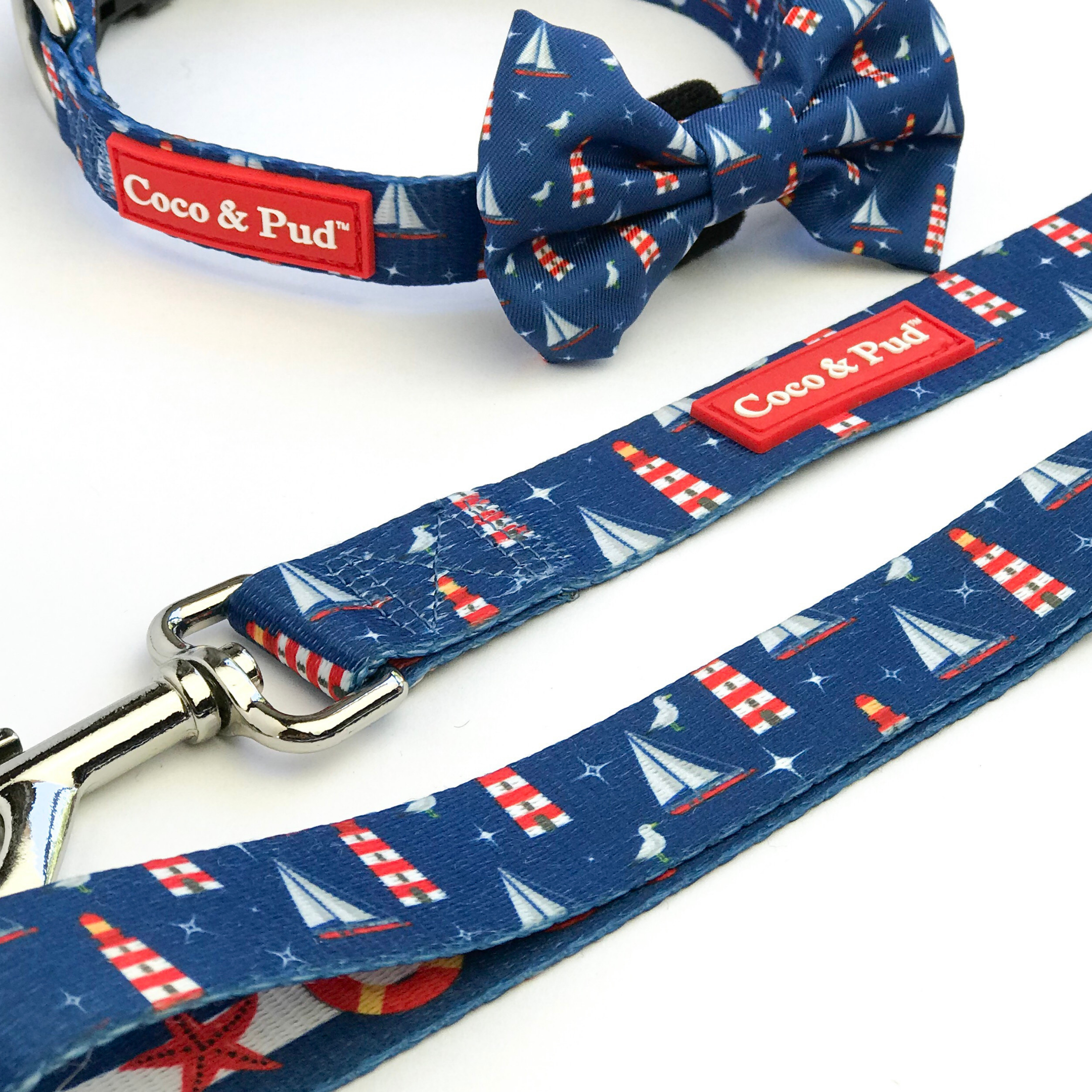 Coco & Pud Hamptons Reversible Dog lead/ Leash - Coco & Pud