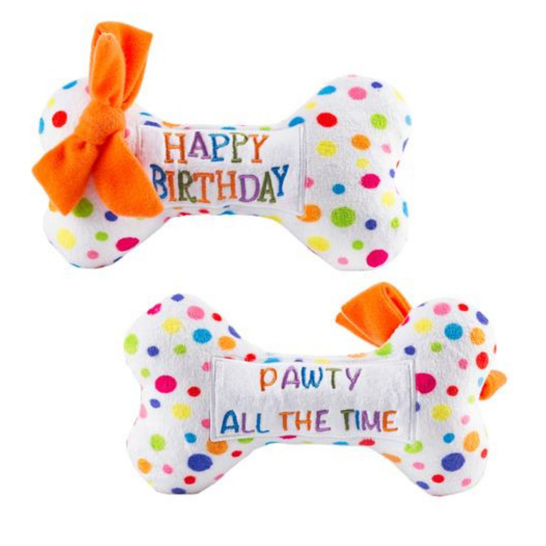 Coco & Pud Happy Birthday Bone Dog Toy