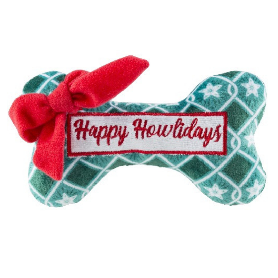 Green Stars Bone - Happy Howlidays Dog Toy - Coco & Pud