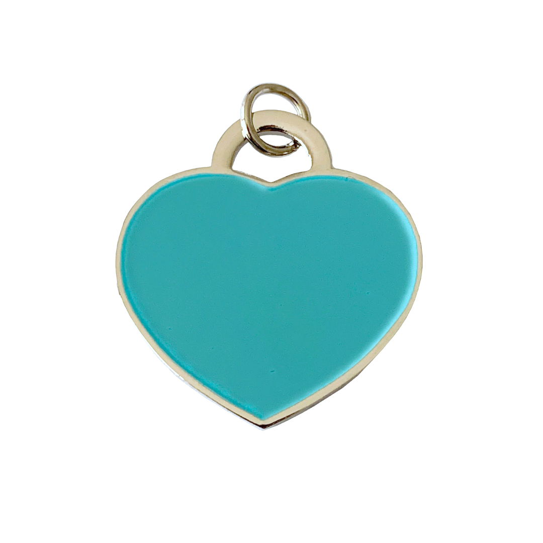 Audrey Dog ID Tag - Silver/Teal