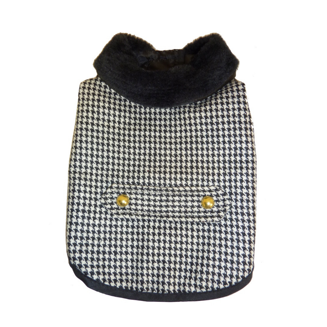Coco & Pud Houndstooth Dog Coat