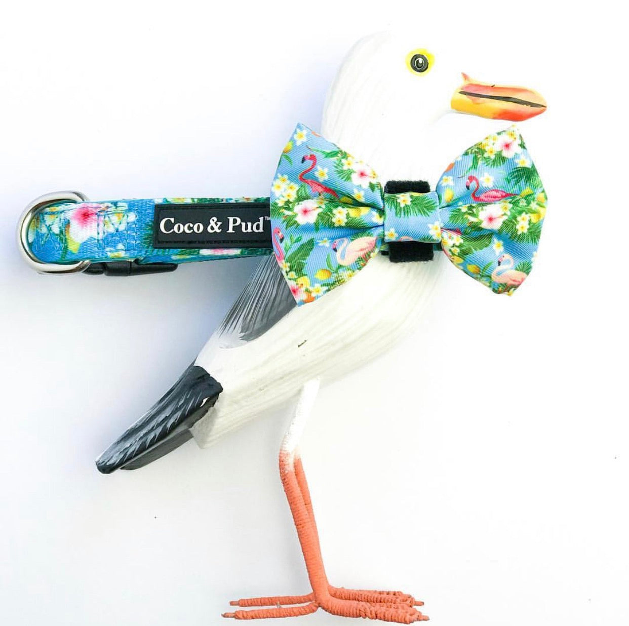 Coco & Pud Flamingo Tropical Collar & Bowtie - Coco & Pud