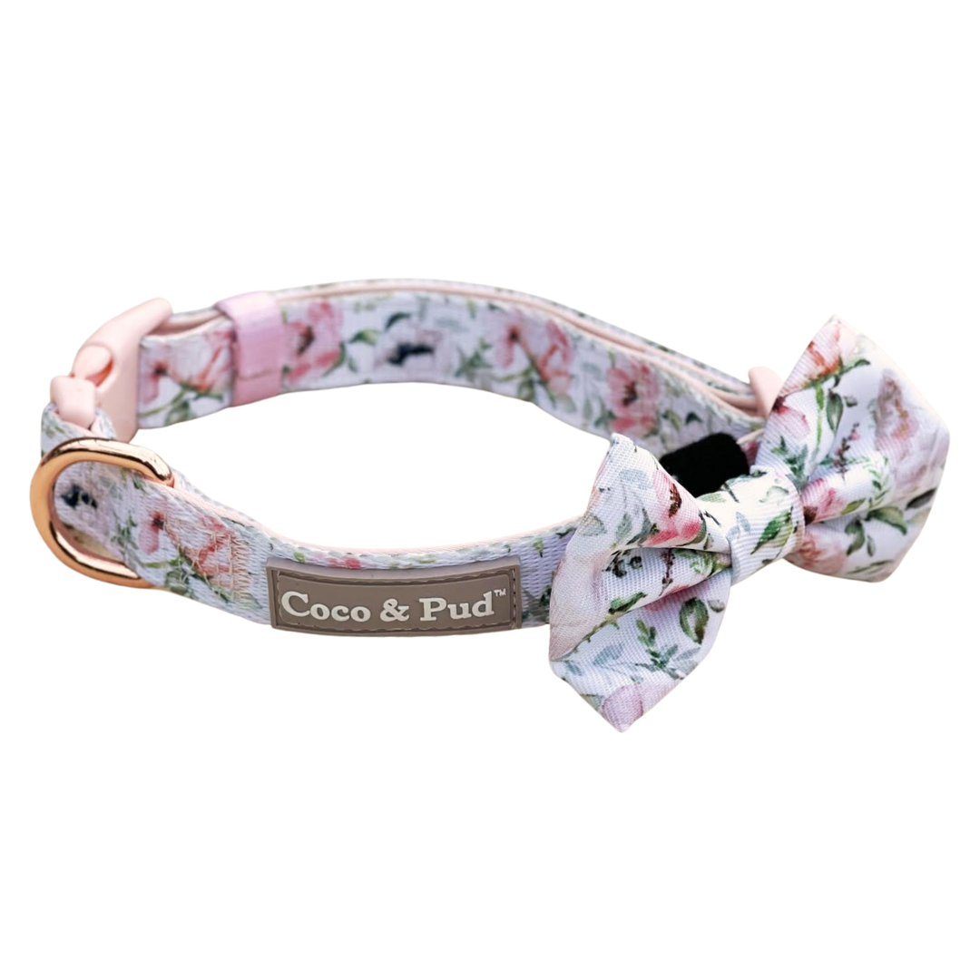Coco & Pud Le Jardin Dog Collar & Bow tie