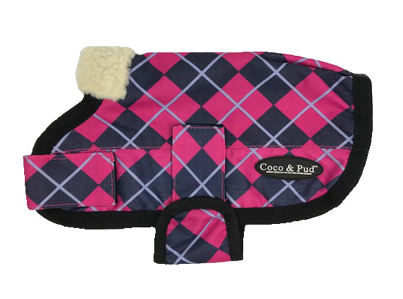 Waterproof Dog Coat 3009 - Pink Check - Coco & Pud
