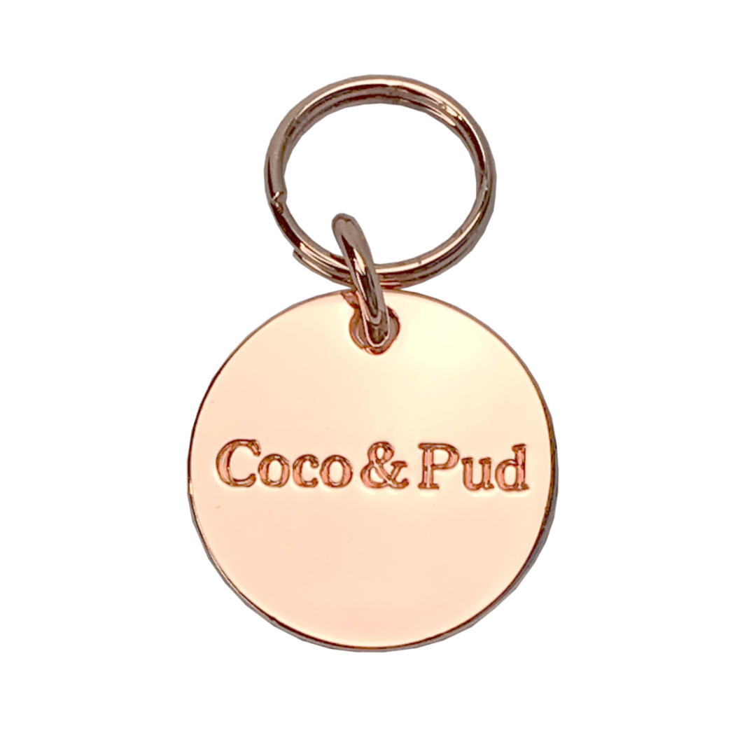Round Cat ID Tag Rose Gold