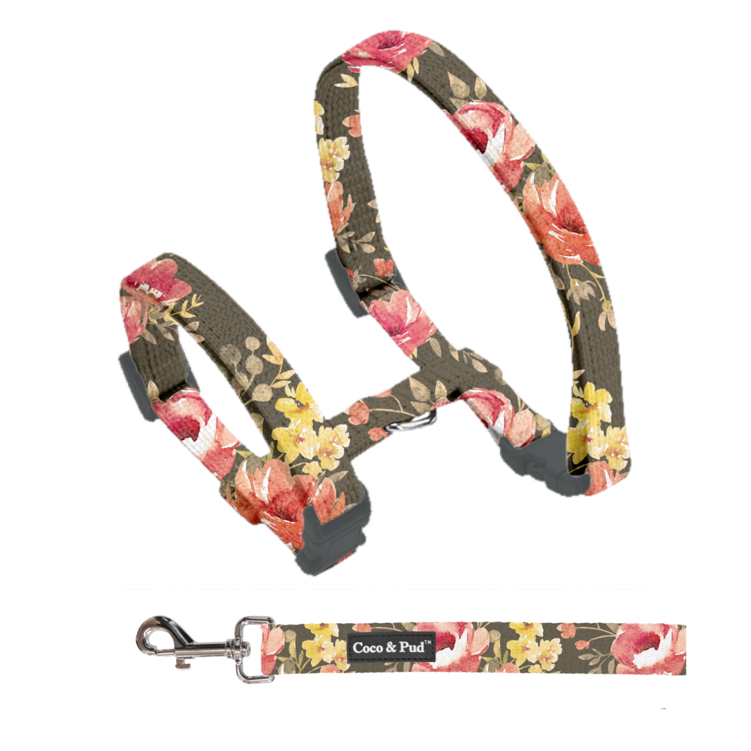 Coco & Pud Vintage Garden Cat Harness & Lead Set