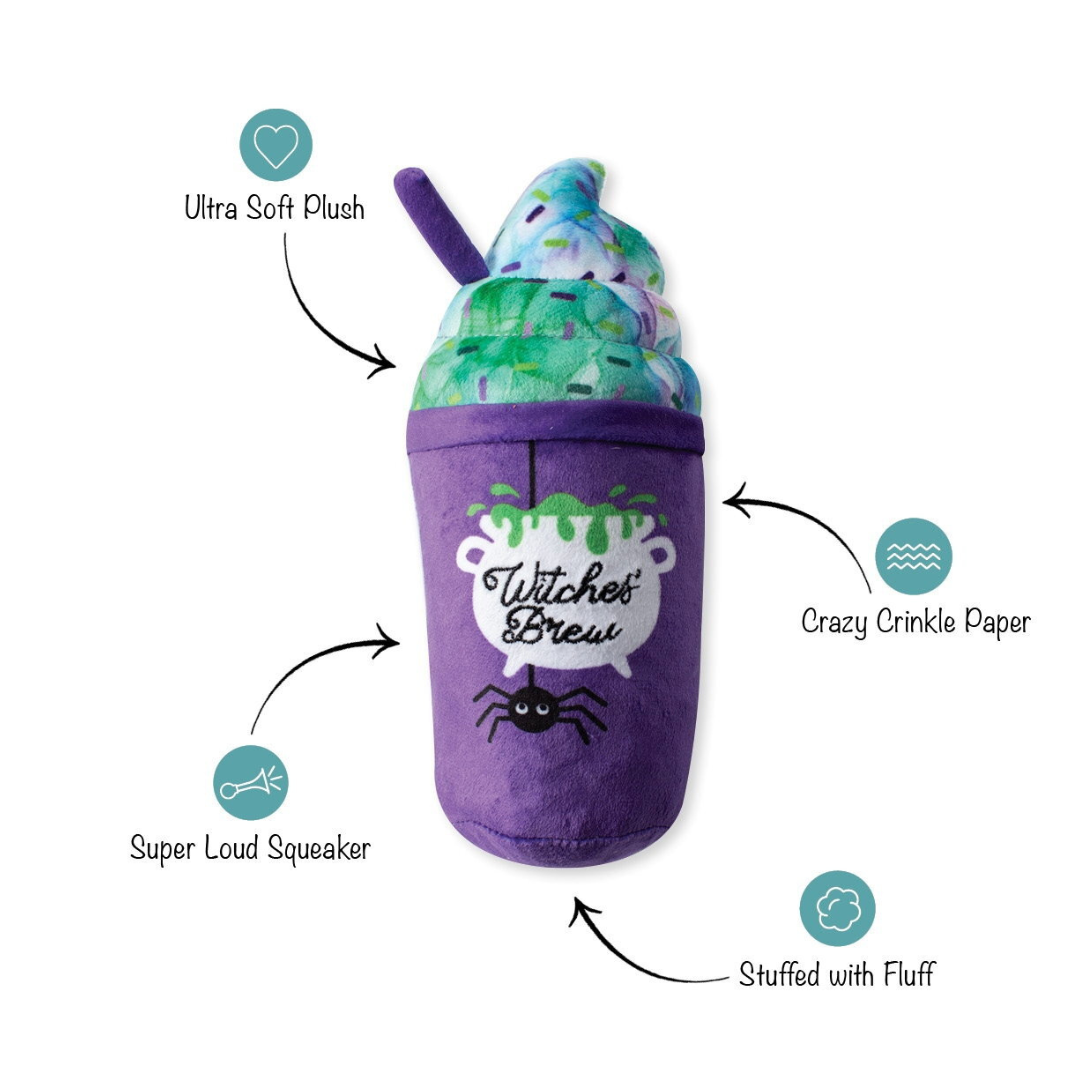 Coco & Pud Witches' Brew Halloween Dog Toy details - Fringe Studios