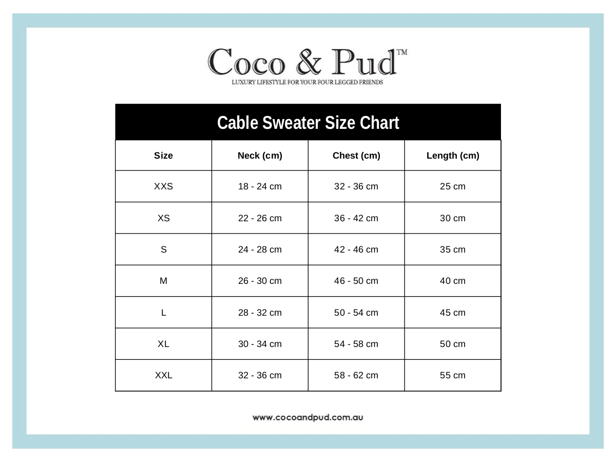 Coco Cable Dog Sweater/ Dog Jumper - Powder Blue