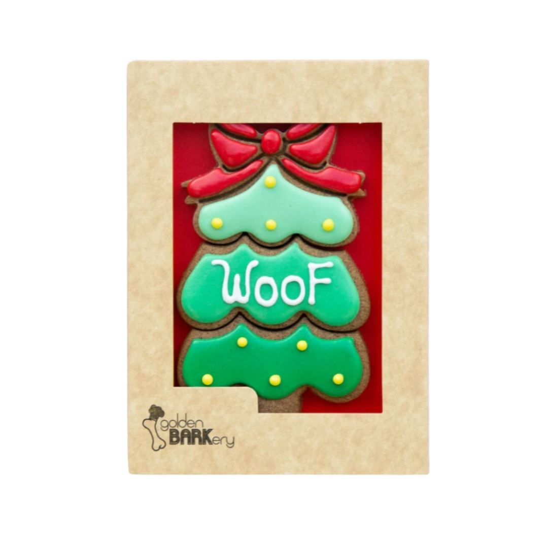 Christmas Dog Treats - WOOF Xmas Tree Bow