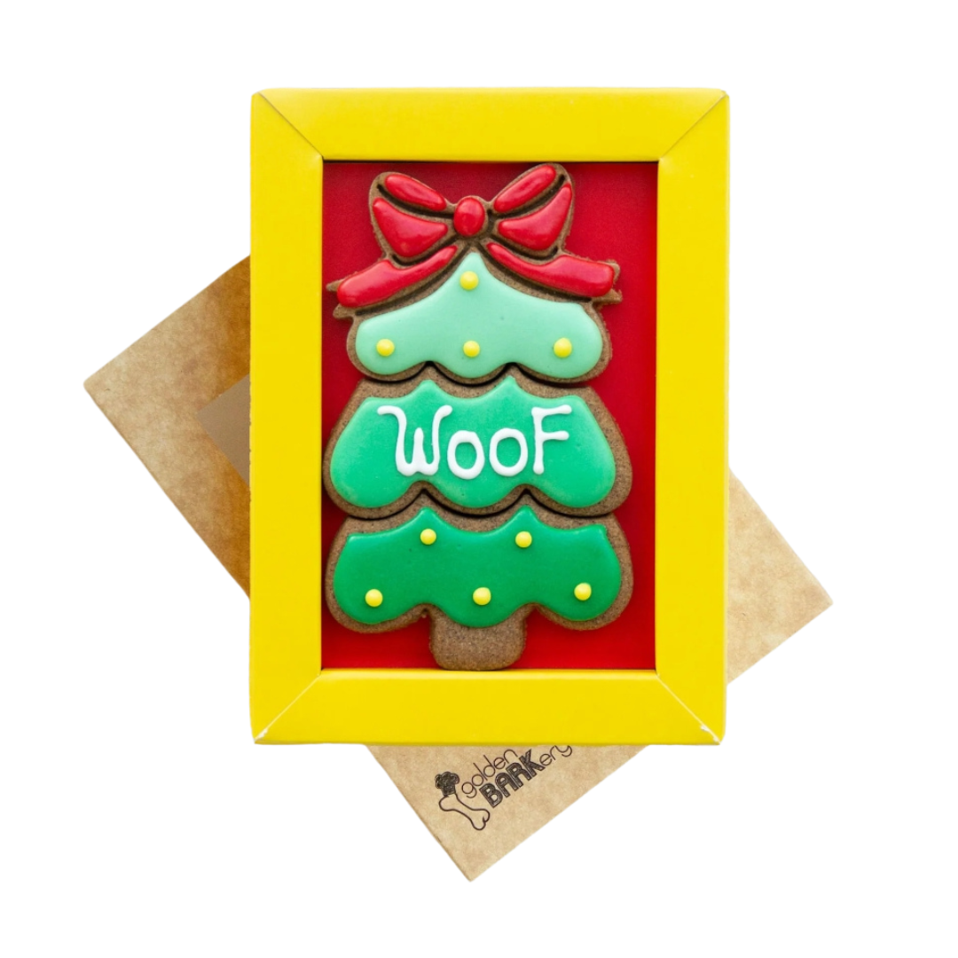 Christmas Dog Treats - WOOF Xmas Tree Bow