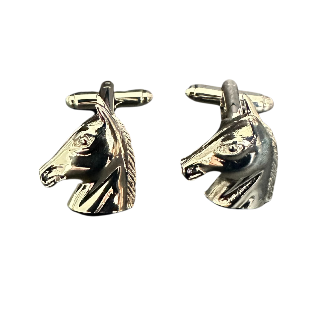 Coco & Pud Silver horse head cufflinks