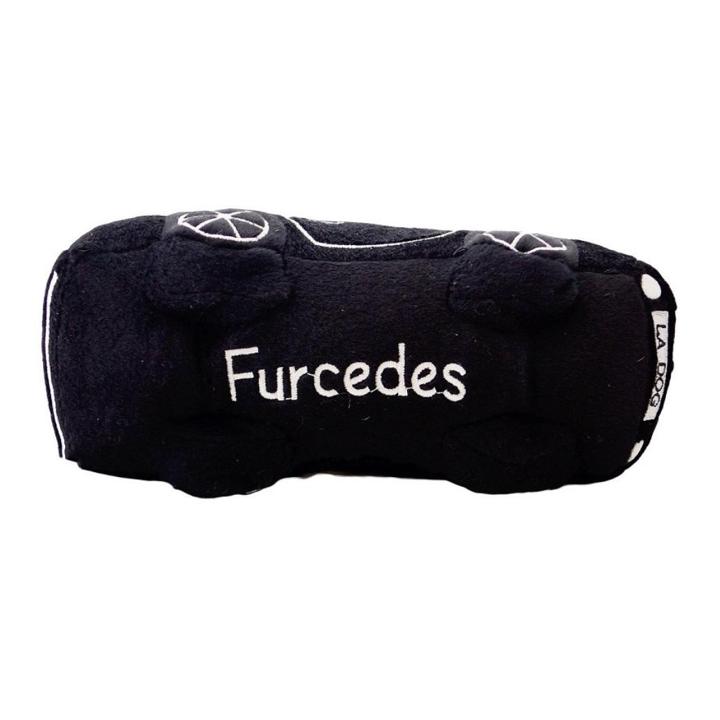 Coco & Pud - Furcedes plush dog toy bottom of toy - Haute Diggity Dog