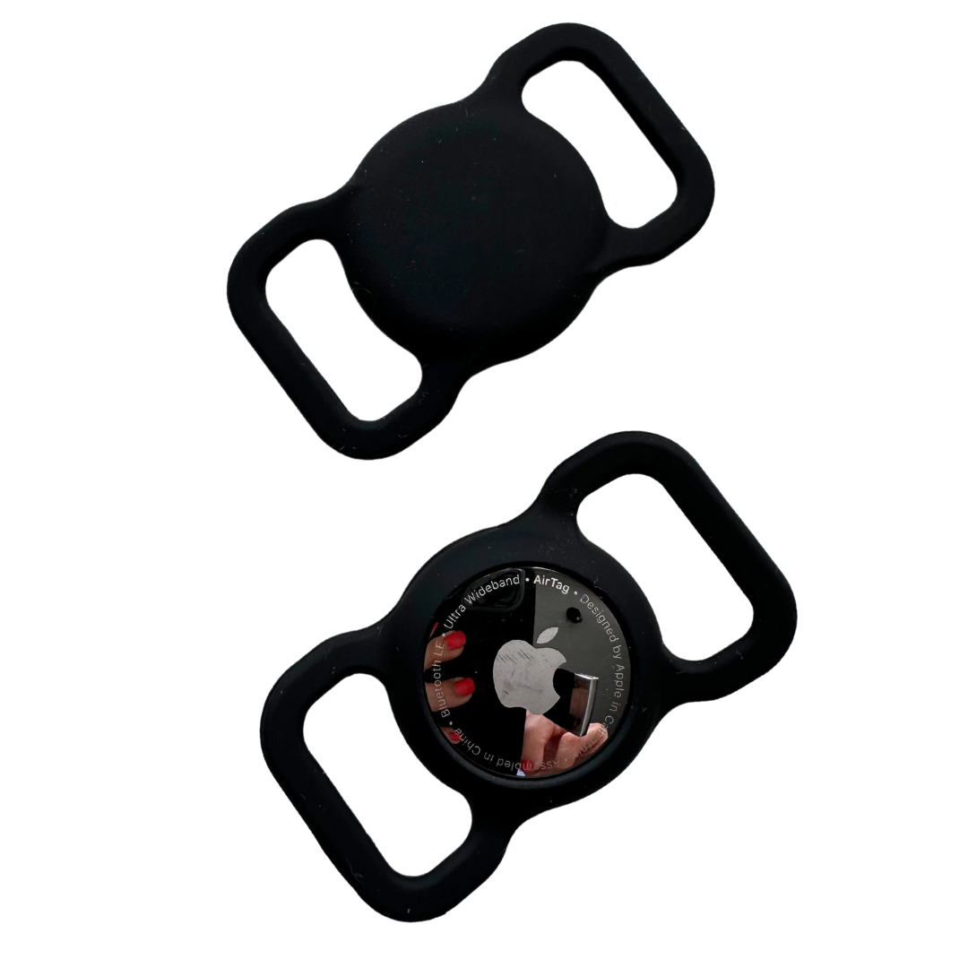 Coco & Pud Apple Air Tag Holder for pets - Black