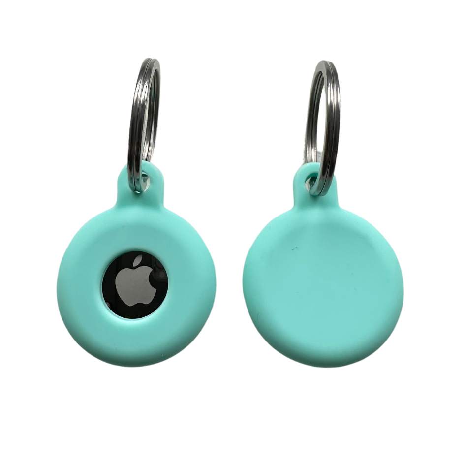 Coco & Pud Azure Pet AirTag Holder ring mounted front and back