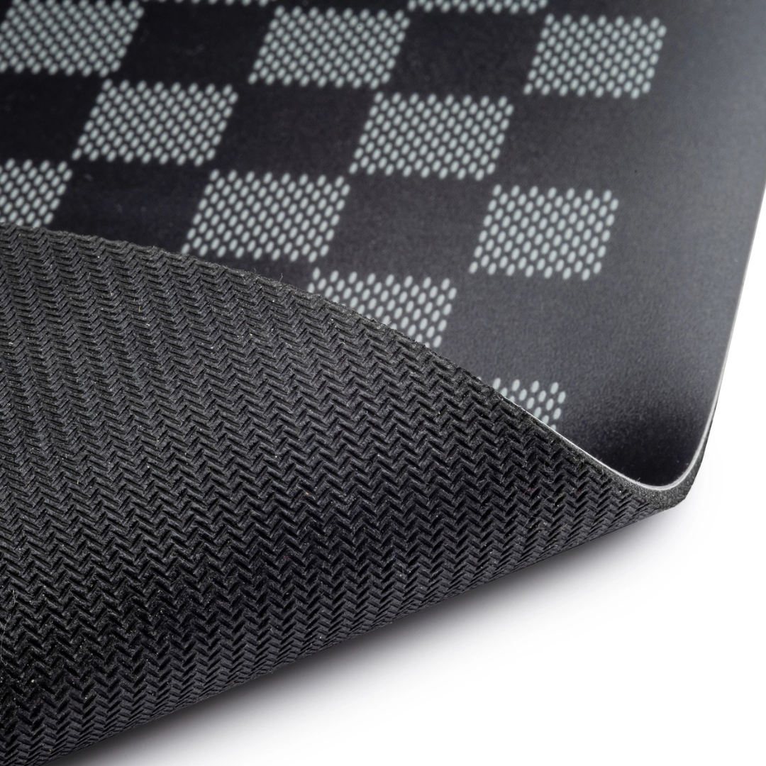 Coco & Pud Black Checker Chewy Vuiton Pet Placemat non slip base material - Haute Diggity Dog