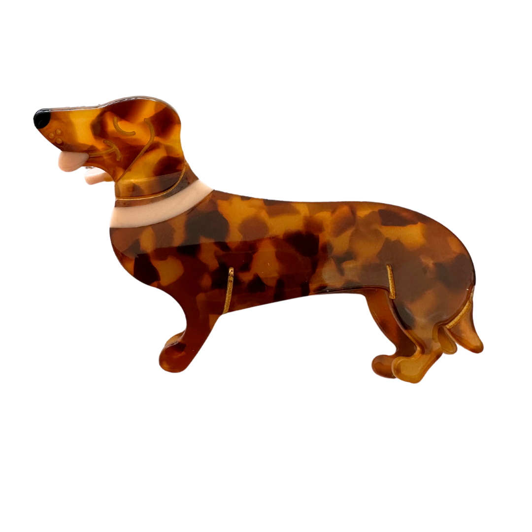 Coco & Pud Dachshund Tortoiseshell Hair Clip