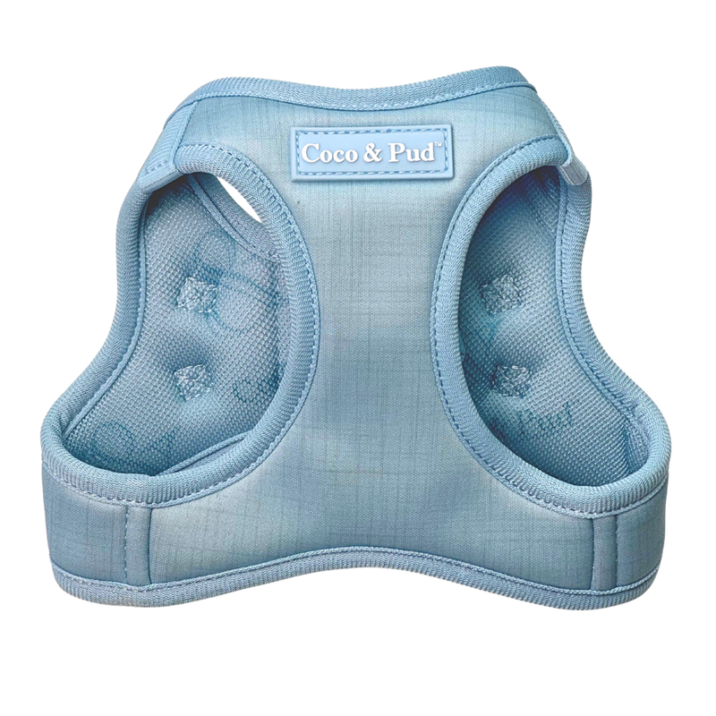 Coco & Pud Essential Pup Step In Dog Harness front - Sea Mist