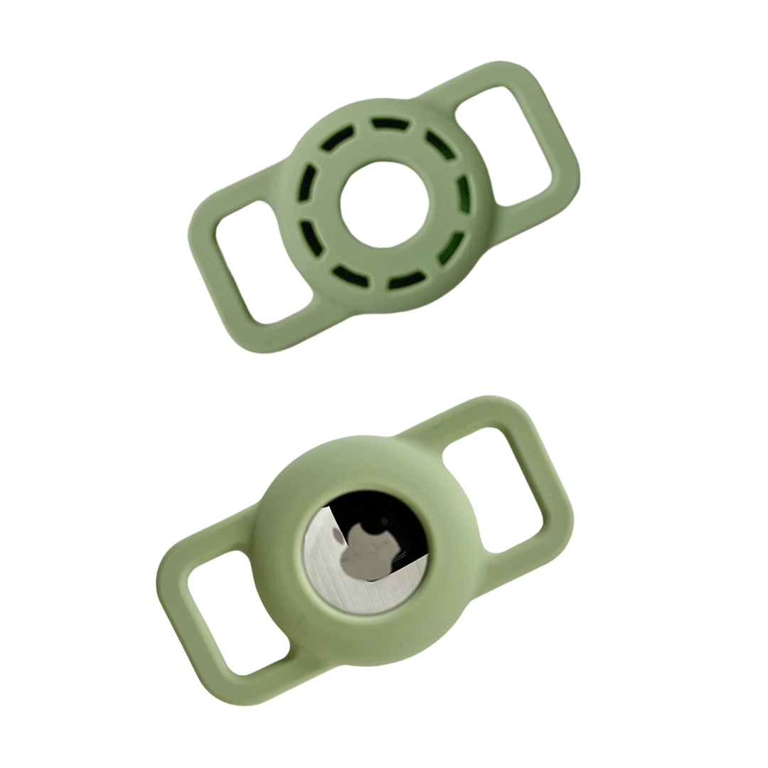 Coco & Pud Pet Air Tag Holder - Olive XS/S size front and back