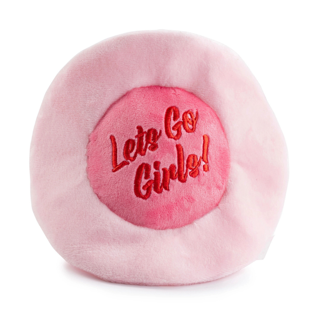 Coco & Pud Pink CowgirlHat dog toy underside, Let's Go Girls - Haute Diggity Dog