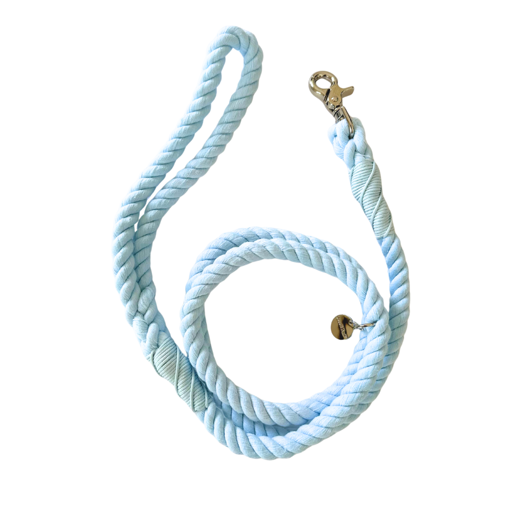 Coco & Pud Powder Blue Rope Dog Lead/ Leash