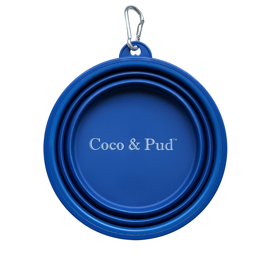 Coco & Pud Collapsible Dog Bowl - Navy