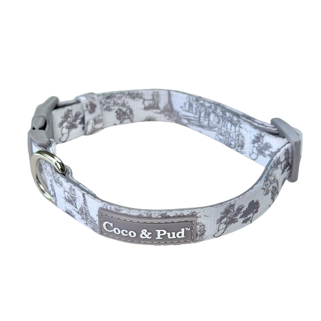 Toile de Chien Grey Dog Collar