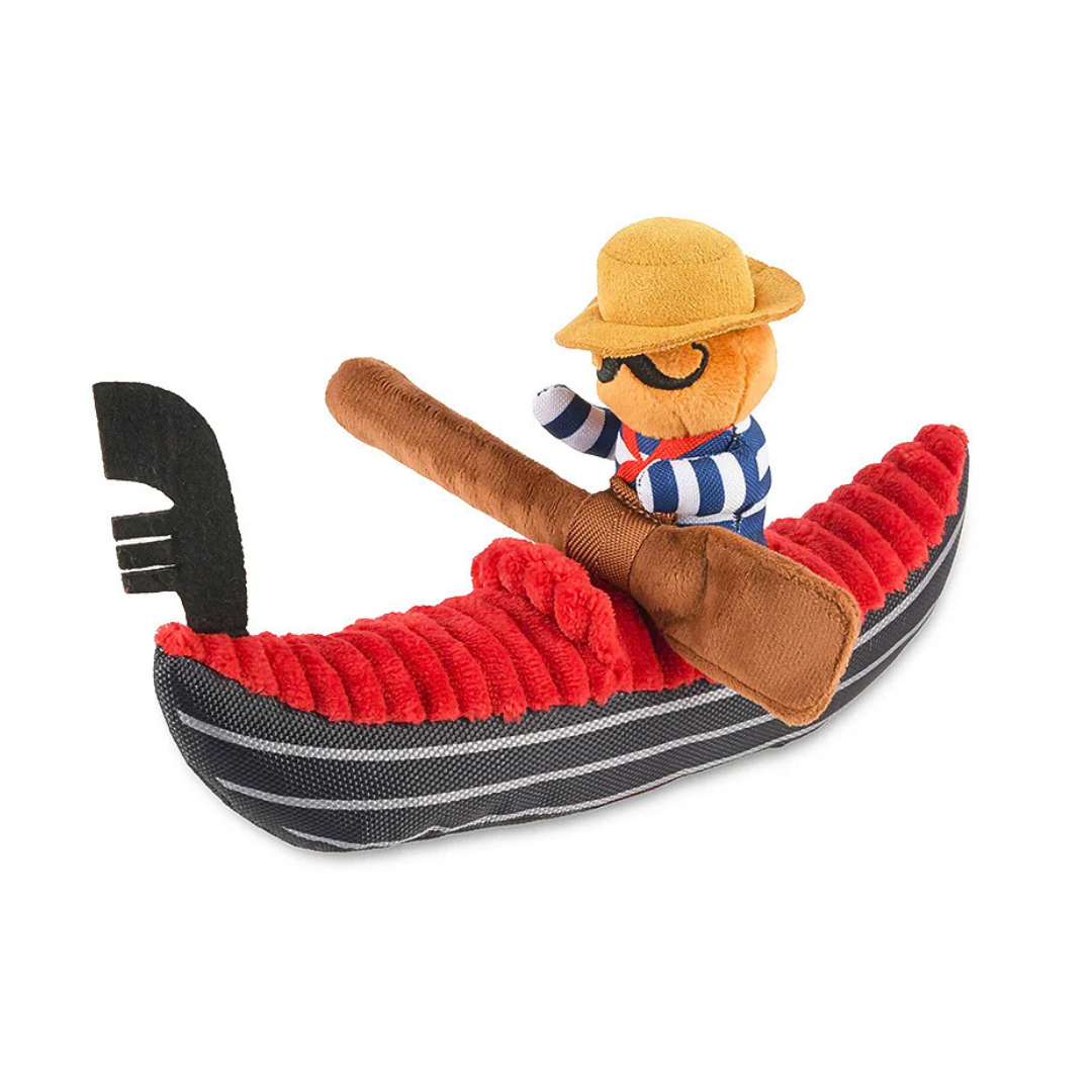 Coco & Pud Totally Tourist  Venice Gondola dog Toy on angle - PLAY toys