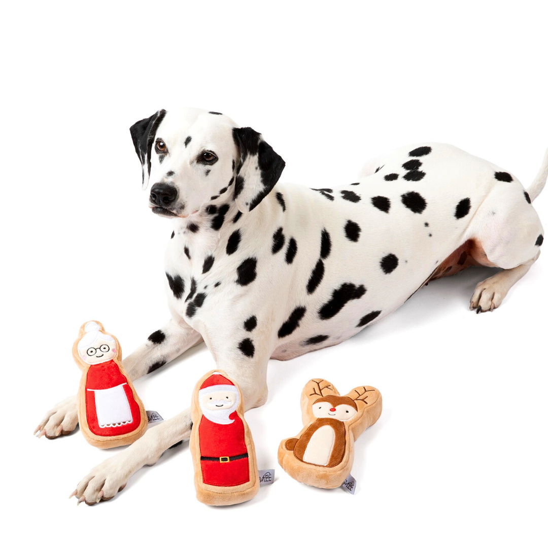 Coco & Pud Vintage Christmas Plush Stick Dog Toys with Dalmation dog - Midlee