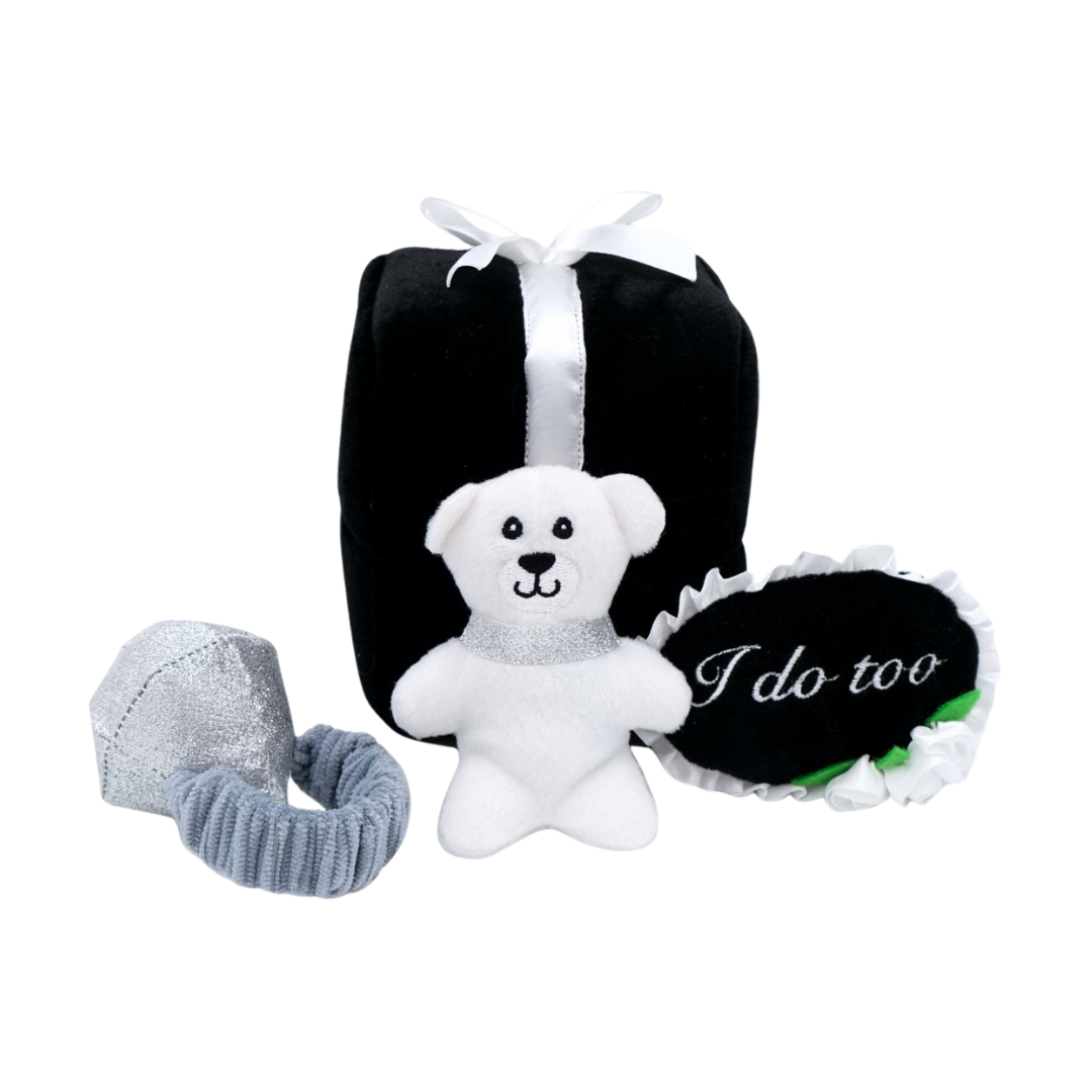 Coco & Pud Wedding Ring Box plush interactive dog toy - Zippy Paws