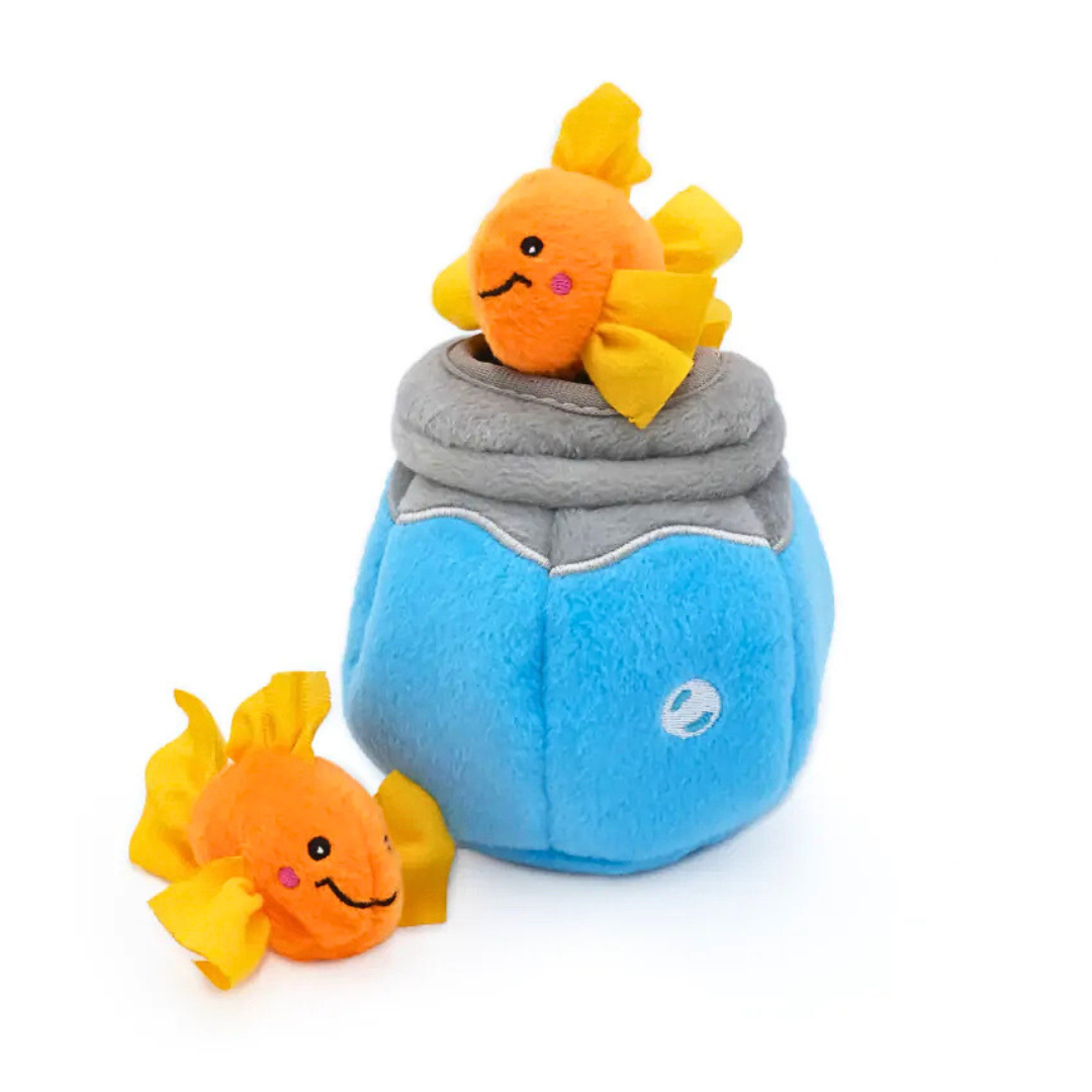 Coco & Pud Zippy Claws 2 orange Fish in blue fish Bowl interactive cat toy - Zippy Paws