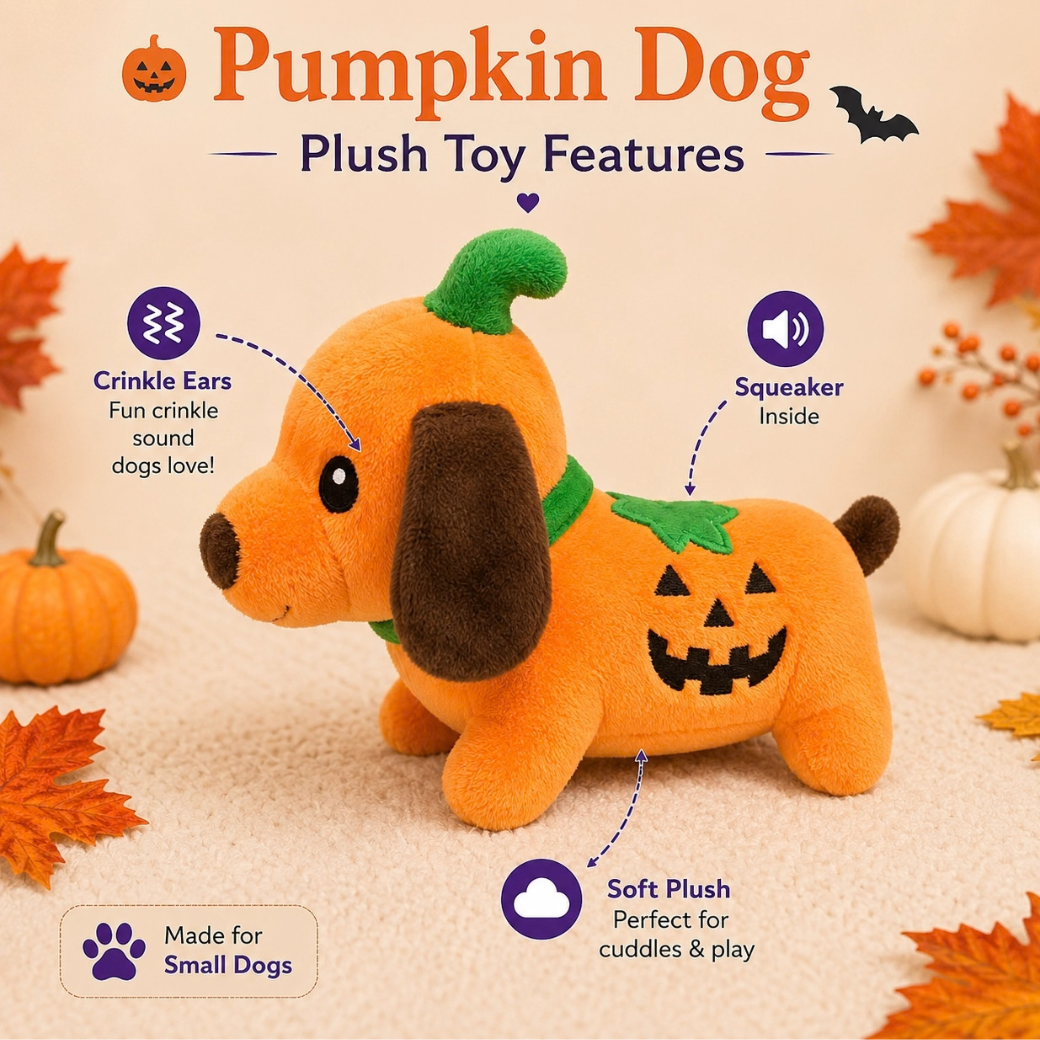 Coco & Pud - Two Spooky Friends Halloween Dog Toy - details Pumpkin Pup - Pet London