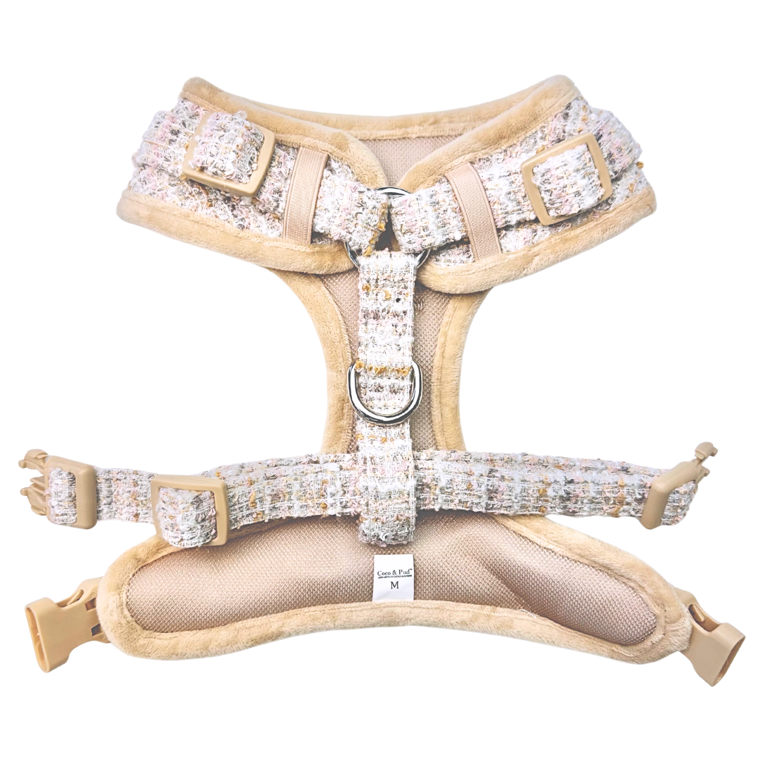 Coco & Pud Boucle de Luxe Adjustable Dog Harness - Timeless Taupe