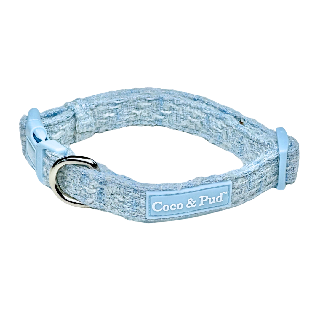 Boucle de Luxe Dog Collar - Whisper Blue
