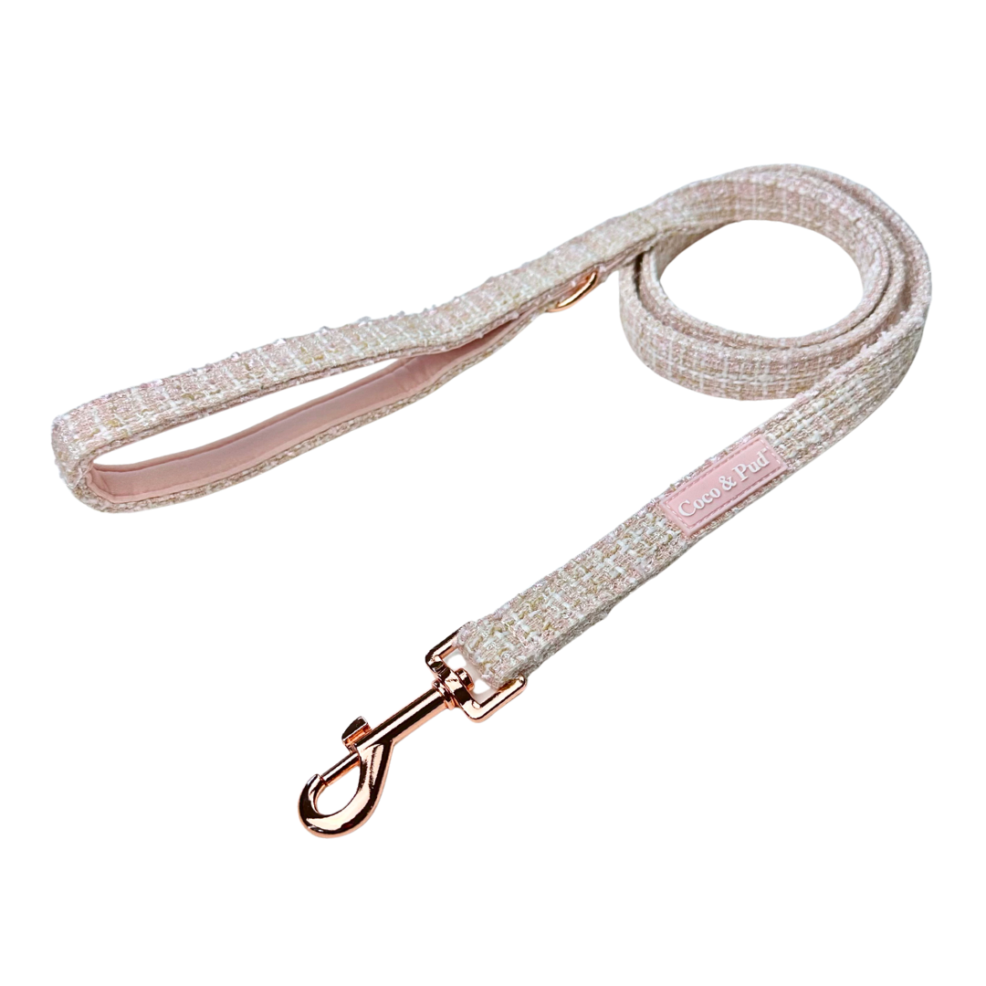Coco & Pud Boucle de Luxe Dog Lead/ Leash - Rose Blush