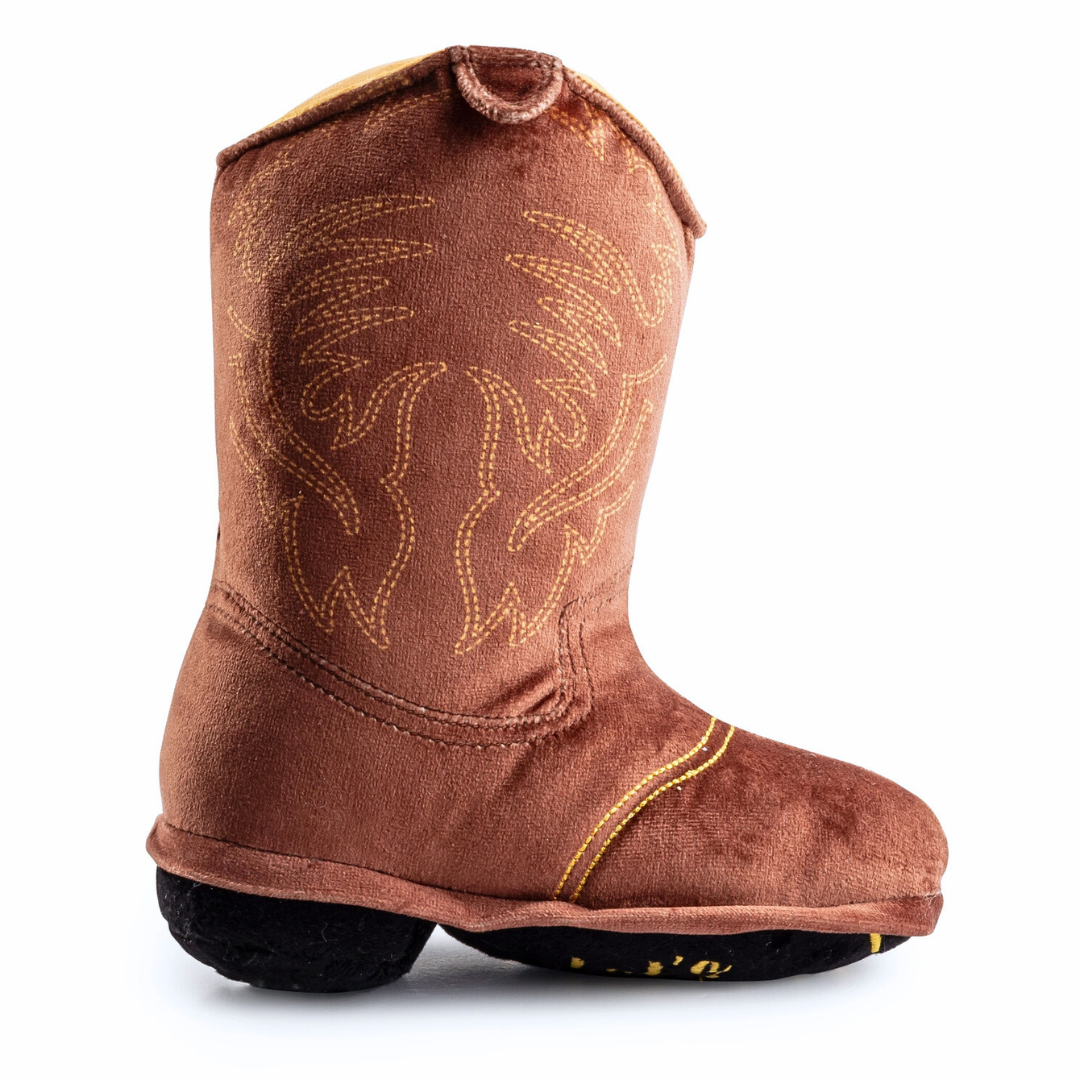 Brown Cowboy Boot Dog Toy