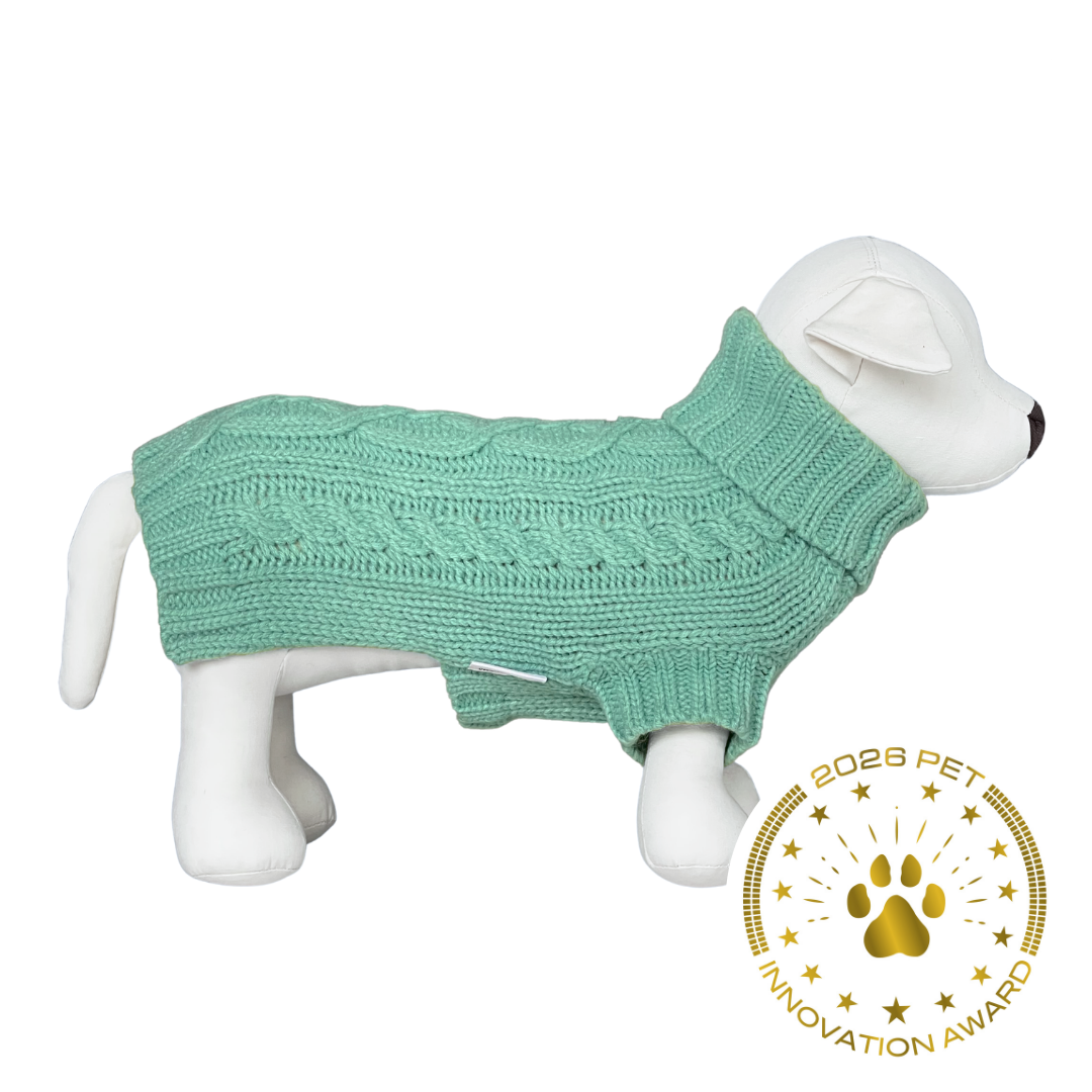 Coco & Pud Coco Cable Dog Sweater/ Dog Jumper - Azure