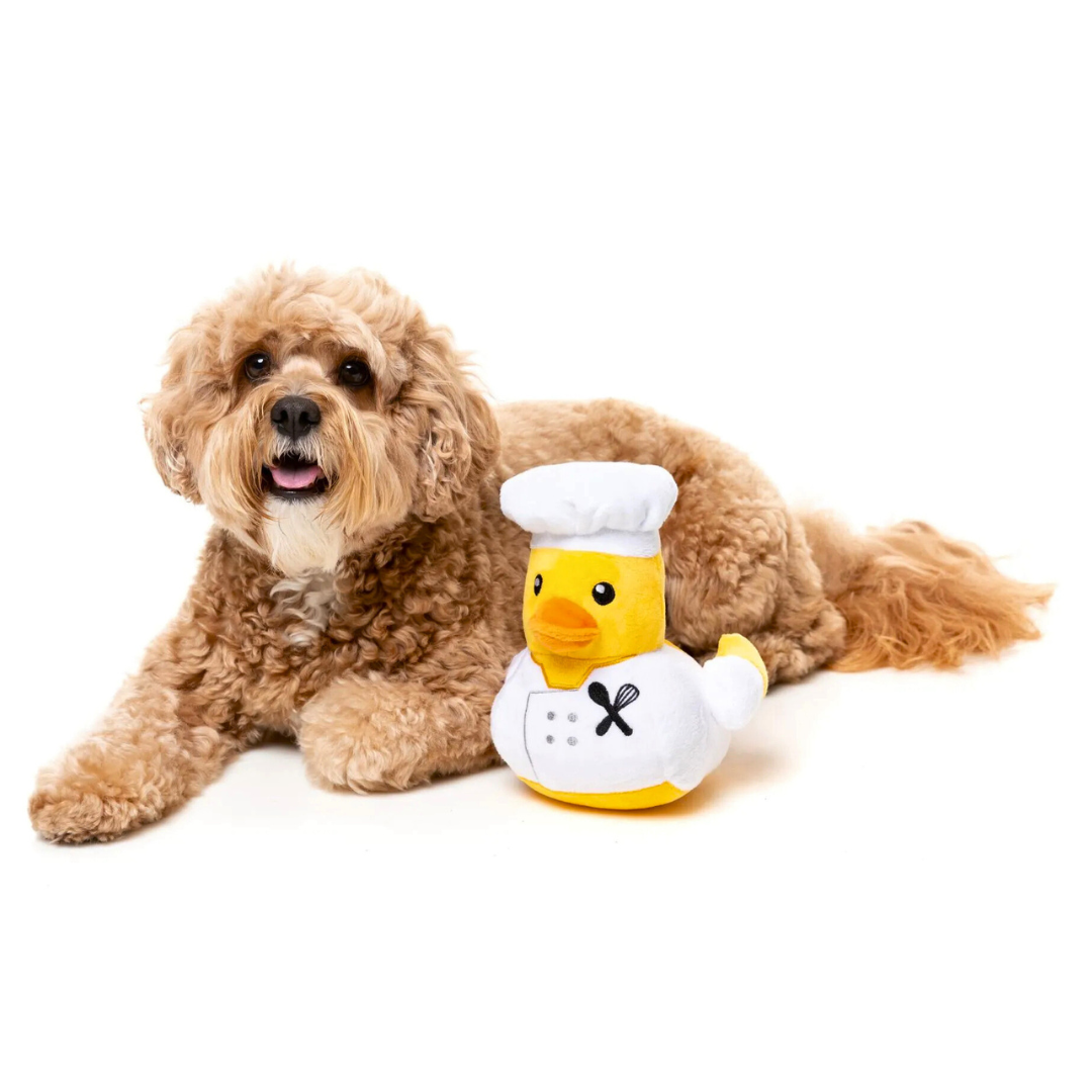 Coco & Pud Gordon Quacksay Duck Dog Toy with Cavoodle Dog - Fuzzyard