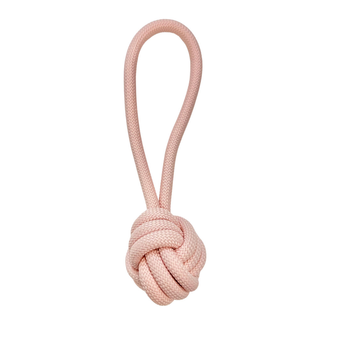 Coco & Pud Rope Dog Toy with knot and rope handle - Blush Pink