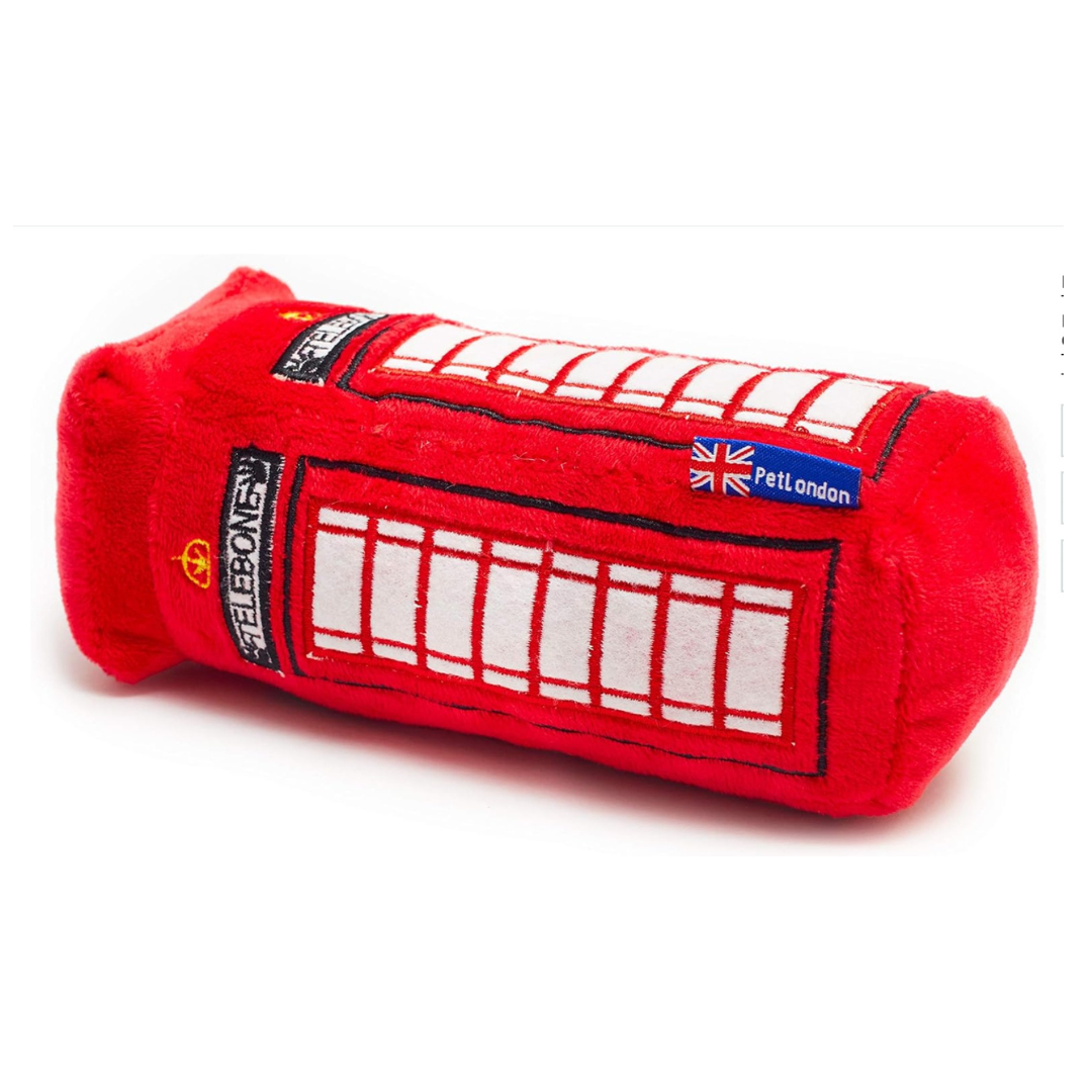 Coco & Pud Telebone British Red Telephone Box plush dog toy - Pet London