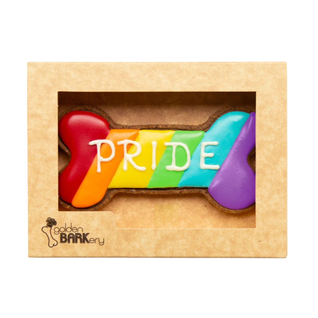 Coco & Pud Golden Barkery Pride Dog Treats - PRIDE Rainbow Dog Bone Biscuit