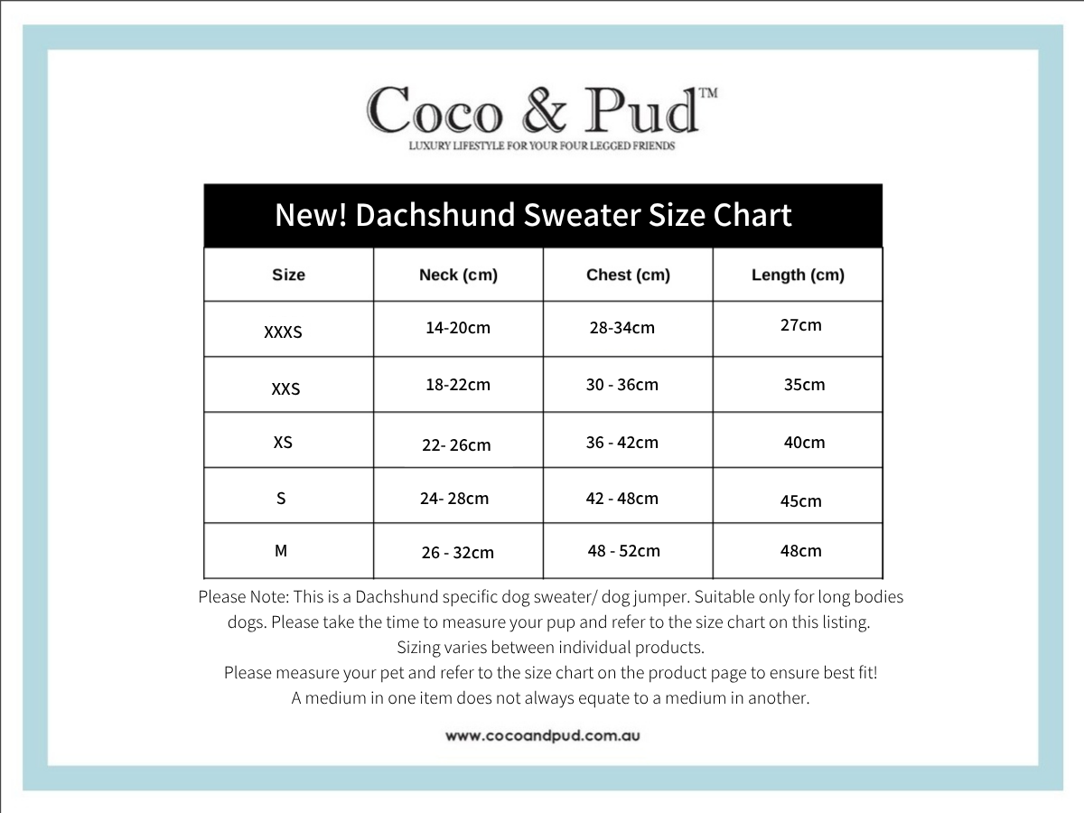NEW! Coco & Pud Dachshund Cable Dog Sweater/ Dog Jumper - Ochre