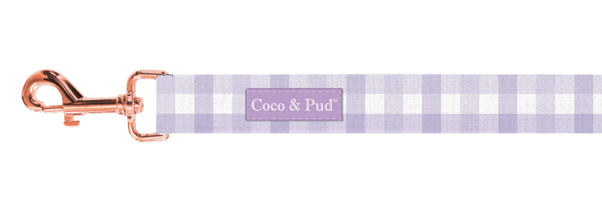 Coco & Pud Gingham Lilac cat Lead